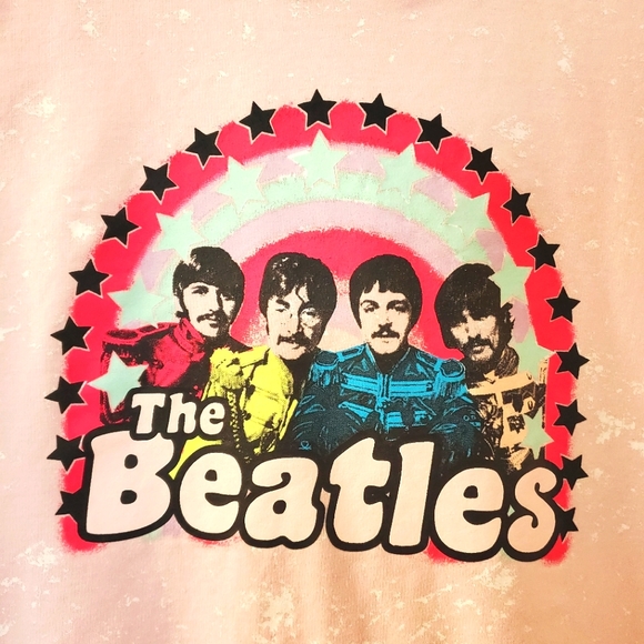 The Beatles - Sargent Pepper pink sleeveless hoodie - Picture 2 of 5